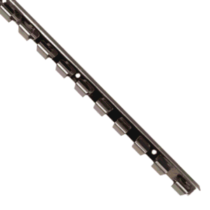 Stainless steel hook-on head section, 1968mm, for mounting PVC strip curtains in a doorway